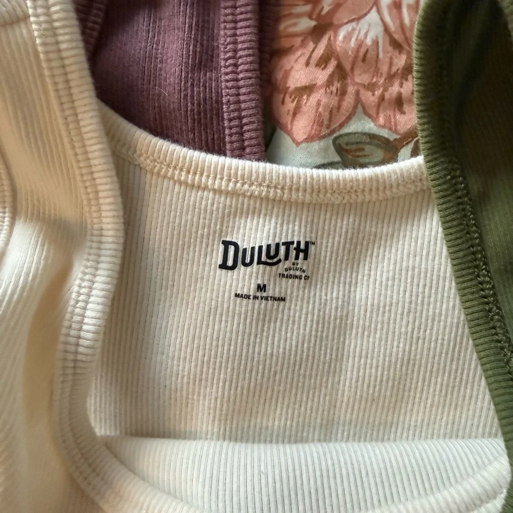 Duluth Trading Co Women's Ribbed Tank Tops - Green, Cream, Rose - Picture 5 of 5